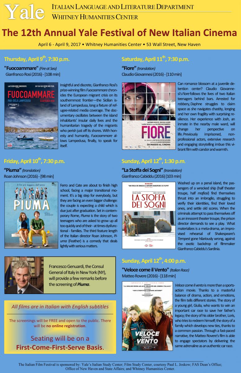 Yale Festival of New Italian Cinema Film and Media Studies Program